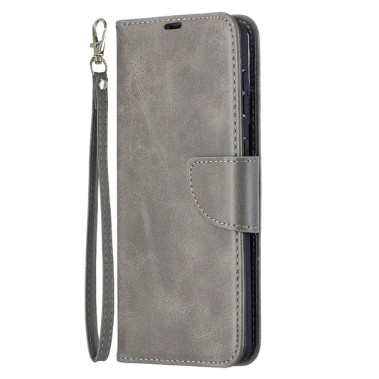 For Samsung Galaxy S21+ 5G Lambskin Texture Pure Color Horizontal Flip PU Leather Case with Holder & Card Slots & Wallet & Lanyard(Grey) by buy2fix