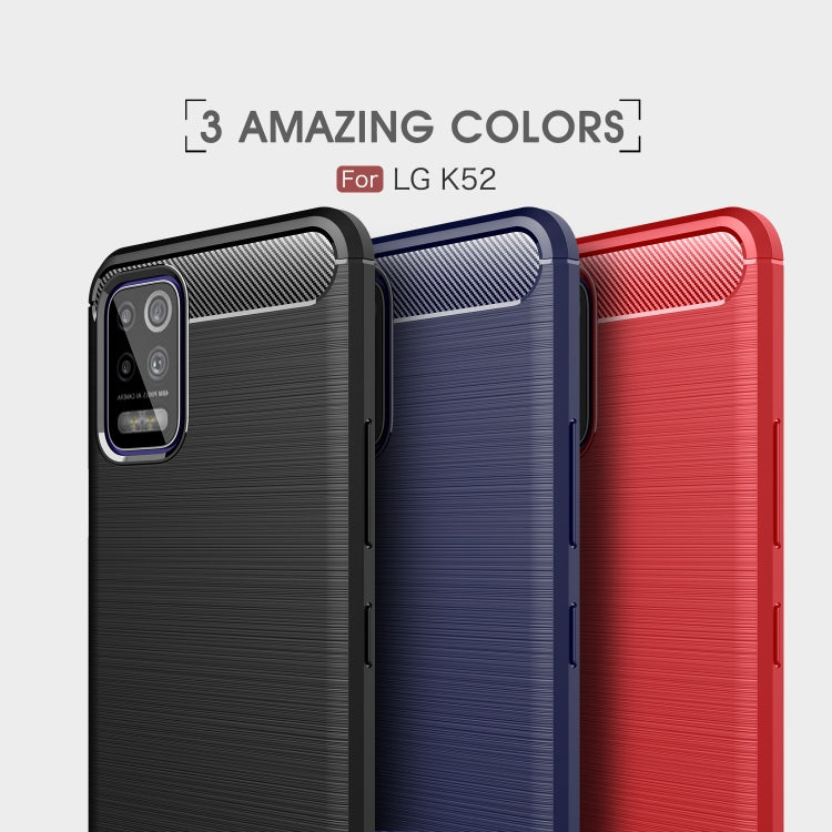 For LG K52 Brushed Texture Carbon Fiber TPU Case(Black) by buy2fix
