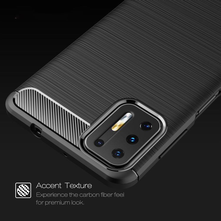 For Motorola Moto G9 Plus Brushed Texture Carbon Fiber TPU Case(Red) by buy2fix