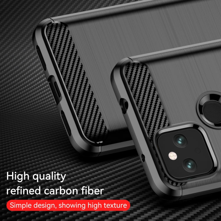 For Google Pixel 5 Brushed Texture Carbon Fiber TPU Case(Black) by buy2fix