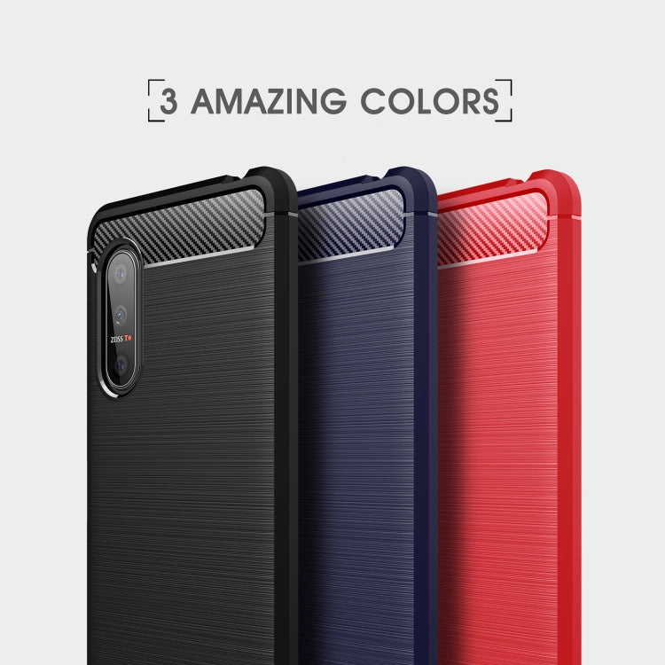 For Sony Xperia 5 II Brushed Texture Carbon Fiber TPU Case(Navy Blue) by buy2fix