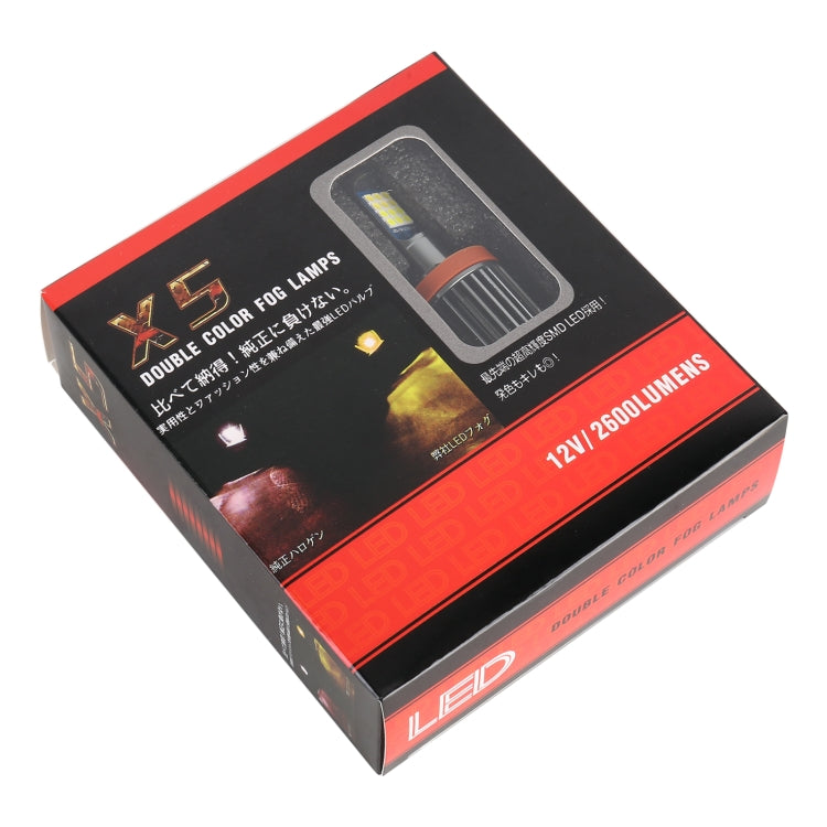 H11 2 PCS DC12-24V / 10.5W Car Fog Lights with 24LEDs SMD-3030 & Constant Current, Box Packaging(Lime Light) by buy2fix