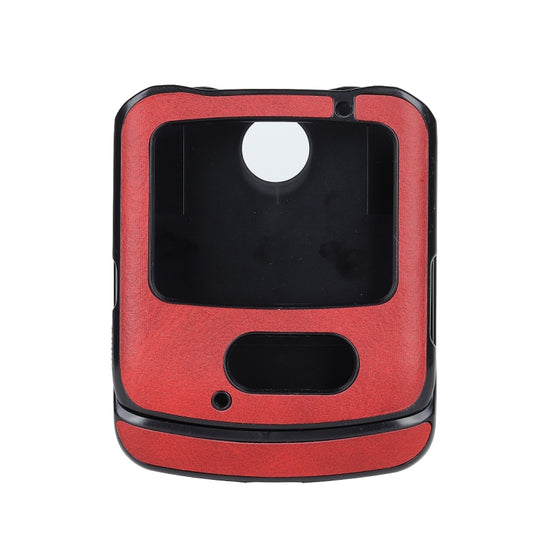 For Motorola Moto Razr 5G Two-color Cowhide Texture Top-grain Leather Shockproof Protective Case(Red) by buy2fix