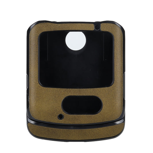 For Motorola Moto Razr 5G Two-color Cowhide Texture Top-grain Leather Shockproof Protective Case(Green) by buy2fix
