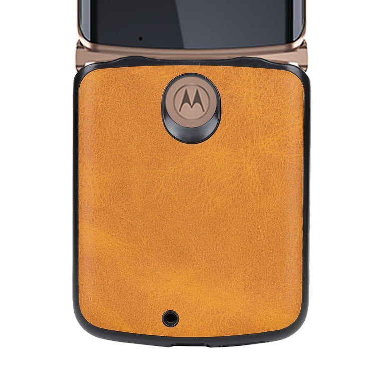 For Motorola Moto Razr 5G Two-color Cowhide Texture Top-grain Leather Shockproof Protective Case(Red) by buy2fix