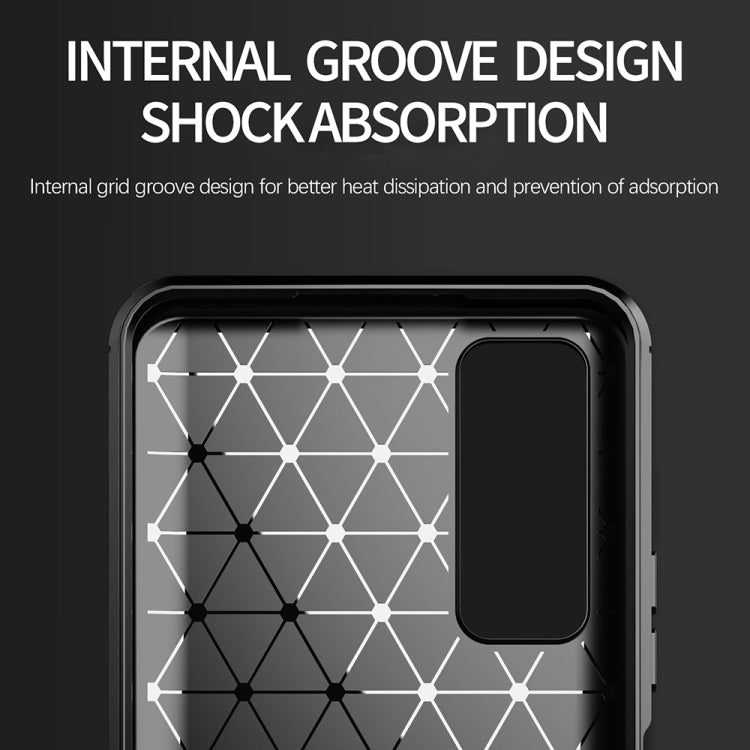 For Huawei P Smart 2021 Brushed Texture Carbon Fiber TPU Case(Red) by buy2fix