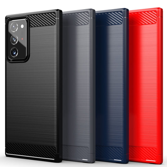 For Samsung Galaxy Note20 Ultra Brushed Texture Carbon Fiber TPU Case(Black) by buy2fix