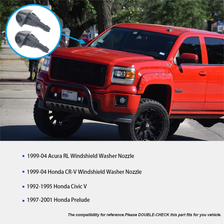 2 PCS Windshield Washer Wiper Jet Water Spray Nozzle + Hose Connector Set 76810S10A02 for Honda by buy2fix