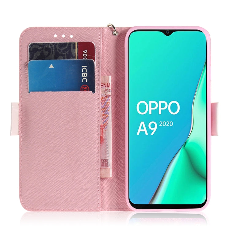 For OPPO A5 2020 3D Colored Drawing Horizontal Flip Leather Case with Holder & Card Slots & Wallet & Lanyard(Black White Cat) by buy2fix