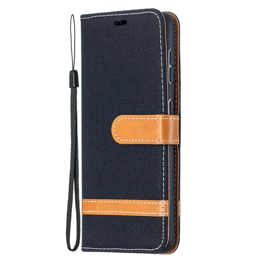 For Samsung Galaxy S21 5G Color Matching Denim Texture Horizontal Flip Leather Case with Holder & Card Slots & Wallet & Lanyard(Black) by buy2fix