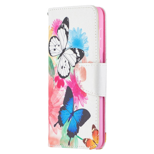 For Samsung Galaxy S21 5G Colored Drawing Pattern Horizontal Flip Leather Case with Holder & Card Slots & Wallet(Butterfly) by buy2fix