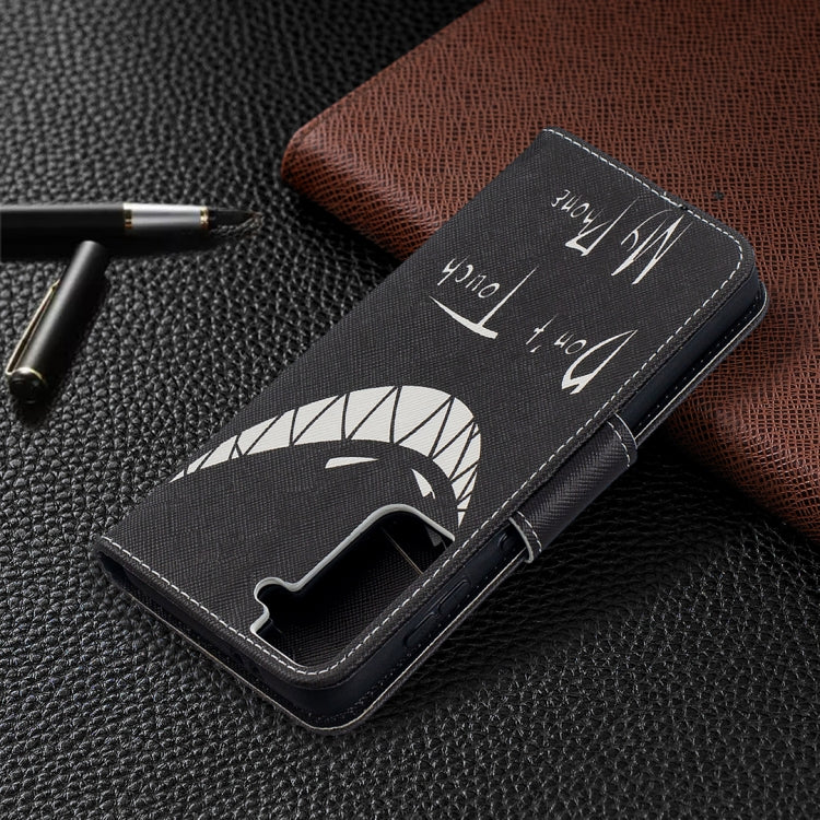 For Samsung Galaxy S21 5G Colored Drawing Pattern Horizontal Flip Leather Case with Holder & Card Slots & Wallet(Smirk) by buy2fix