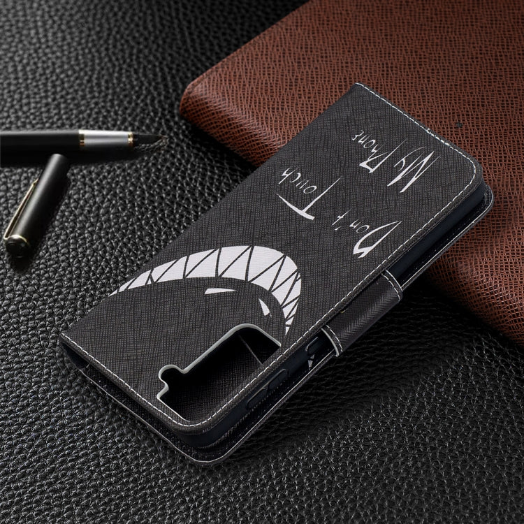 For Samsung Galaxy S21+ 5G Colored Drawing Pattern Horizontal Flip Leather Case with Holder & Card Slots & Wallet(Smirk) by buy2fix