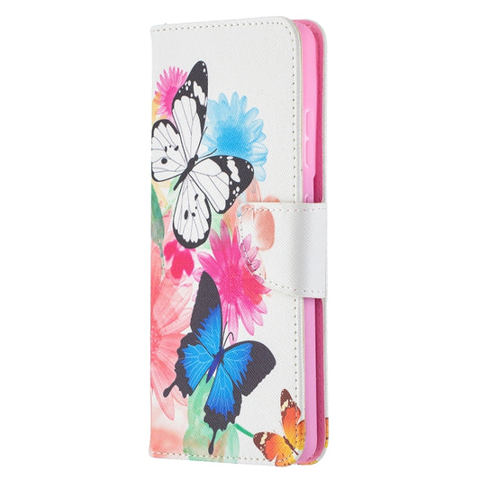 For Samsung Galaxy S21 Ultra 5G Colored Drawing Pattern Horizontal Flip Leather Case with Holder & Card Slots & Wallet(Butterfly) by buy2fix