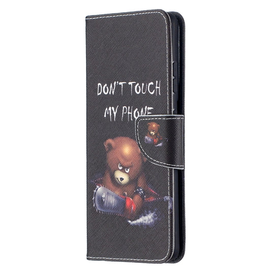 For Samsung Galaxy S21 Ultra 5G Colored Drawing Pattern Horizontal Flip Leather Case with Holder & Card Slots & Wallet(Bear) by buy2fix