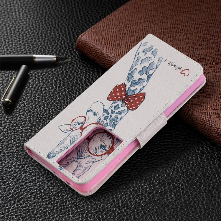 For Samsung Galaxy S21 Ultra 5G Colored Drawing Pattern Horizontal Flip Leather Case with Holder & Card Slots & Wallet(Deer) by buy2fix
