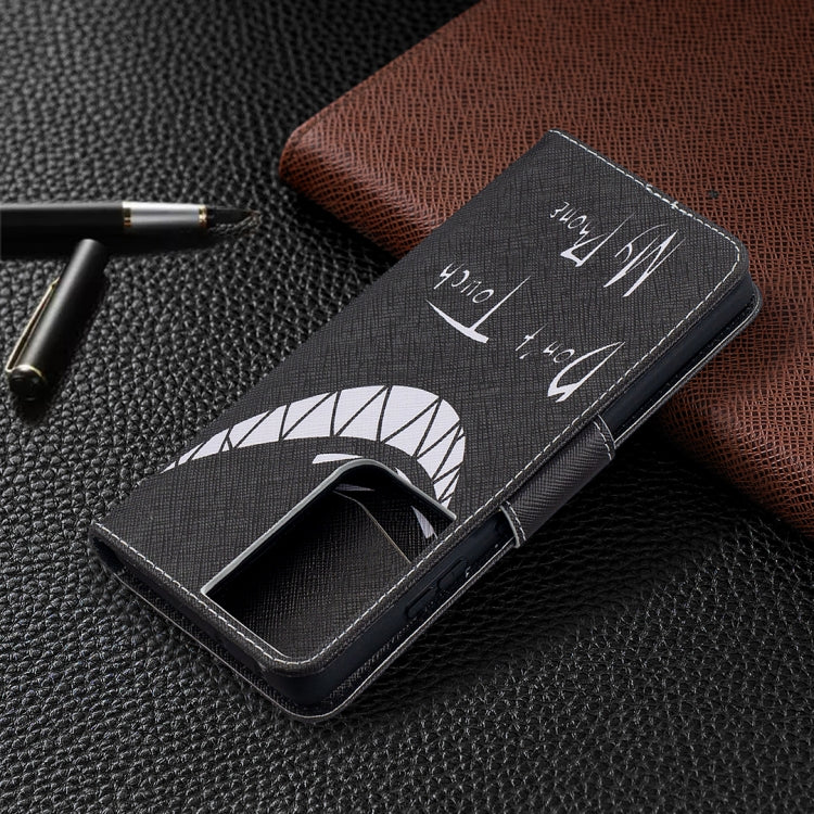 For Samsung Galaxy S21 Ultra 5G Colored Drawing Pattern Horizontal Flip Leather Case with Holder & Card Slots & Wallet(Smirk) by buy2fix