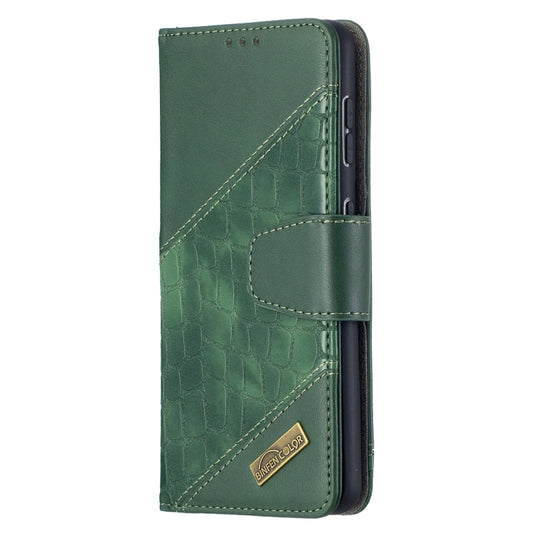 For Samsung Galaxy S21 5G Matching Color Crocodile Texture Horizontal Flip PU Leather Case with Wallet & Holder & Card Slots(Green) by buy2fix