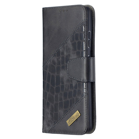 For Samsung Galaxy S21 Ultra 5G Matching Color Crocodile Texture Horizontal Flip PU Leather Case with Wallet & Holder & Card Slots(Black) by buy2fix