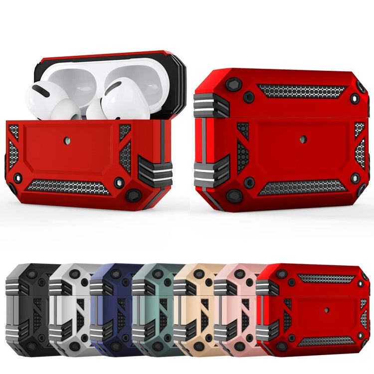 Iron Man Four-corner Shockproof Earphone Protective Cover For AirPods Pro(Red) by buy2fix