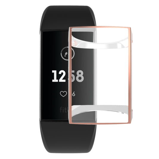 For Fitbit Charge 3 / 4 Full Coverage Plating TPU Watch Case(Rose Gold) by buy2fix