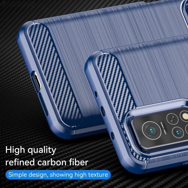 For Xiaomi Mi 10T Pro 5G Brushed Texture Carbon Fiber TPU Case(Navy Blue) by buy2fix