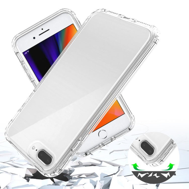 For iPhone SE 2022 / SE 2020 / 8 / 7 Shockproof High Transparency Two-color Gradual Change PC+TPU Candy Colors Protective Case(Blue) by buy2fix