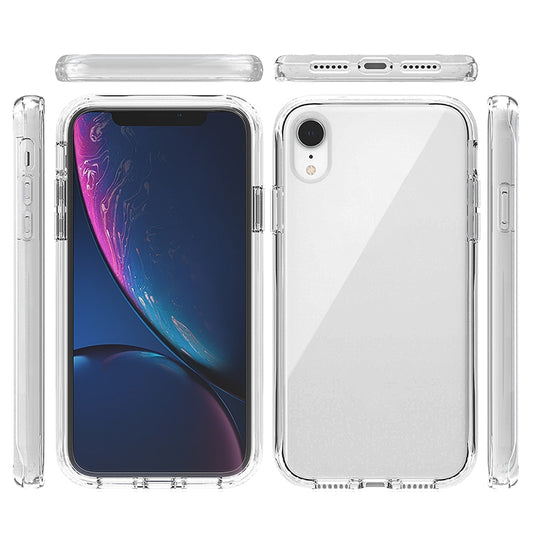 For iPhone XR Shockproof High Transparency Two-color Gradual Change PC+TPU Candy Colors Protective Case(Black) by buy2fix