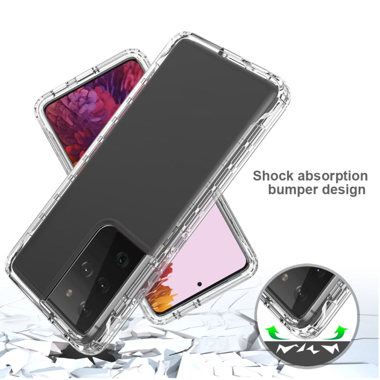 For Samsung Galaxy S21 Ultra 5G Shockproof High Transparency Two-color Gradual Change PC+TPU Candy Colors Protective Case(Purple) by buy2fix