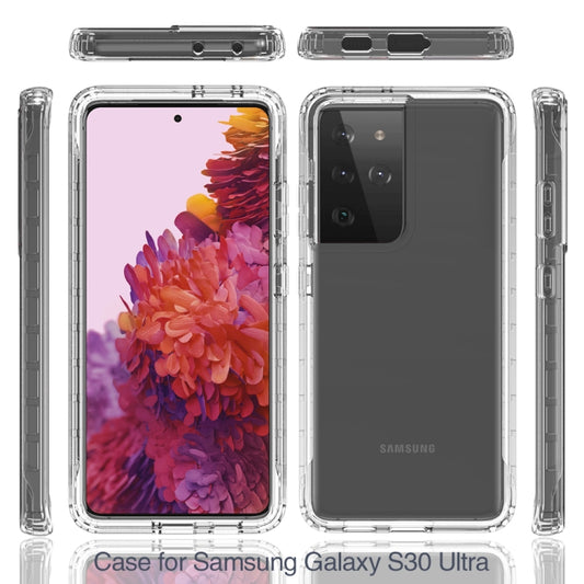 For Samsung Galaxy S21 Ultra 5G Shockproof High Transparency Two-color Gradual Change PC+TPU Candy Colors Protective Case(Transparent) by buy2fix