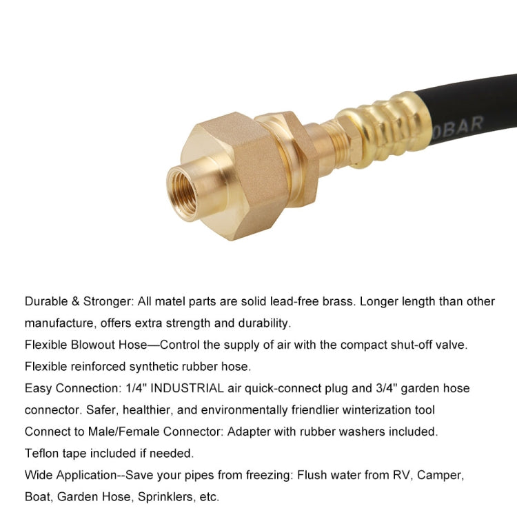 RV Winterizing Kit Sprinkler Blowout Adapter with Shut Off Valve by buy2fix
