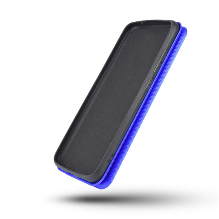 For Motorola Moto G9 Power Carbon Fiber Texture Horizontal Flip TPU + PC + PU Leather Case with Card Slot(Blue) by buy2fix