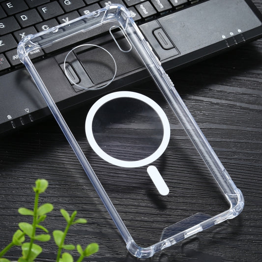 For Huawei Mate 30 Pro Magsafe Case Clear Four-corner Airbag Shockproof PC + TPU Case with Magnetic(Transparent) by buy2fix