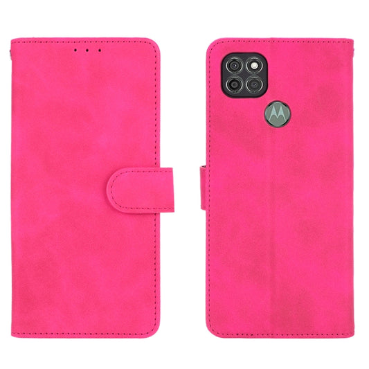 For Motorola Moto G9 Power Solid Color Skin Feel Magnetic Buckle Horizontal Flip Calf Texture PU Leather Case with Holder & Card Slots & Wallet(Rose Red) by buy2fix
