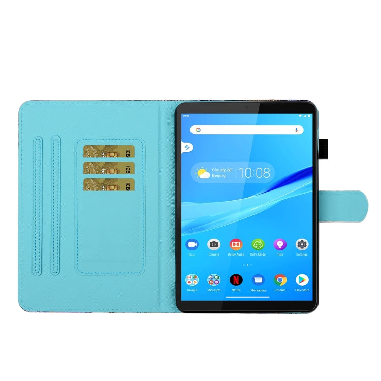 For Lenovo Tab M10 HD 2nd Gen TB-X306X Colored Drawing Stitching Horizontal Flip Leather Case TPU Bottom Case with Holder & Card Slots & Anti-skid Strip & Pen Slot & Sleep / Wake-up(Tower Pansy) by buy2fix