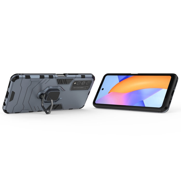 For Huawei Honor 10X Lite PC + TPU Shockproof Protective Case with Magnetic Ring Holder(Blue) by buy2fix