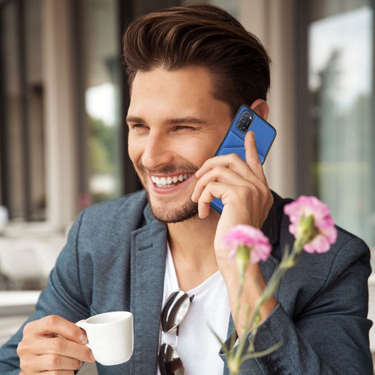 For OPPO A52 & A72 & A92 Skin Feel PU + TPU + PC Back Cover Shockproof Case with Card Slots & Holder & Photo Frame(Royal Blue) by buy2fix