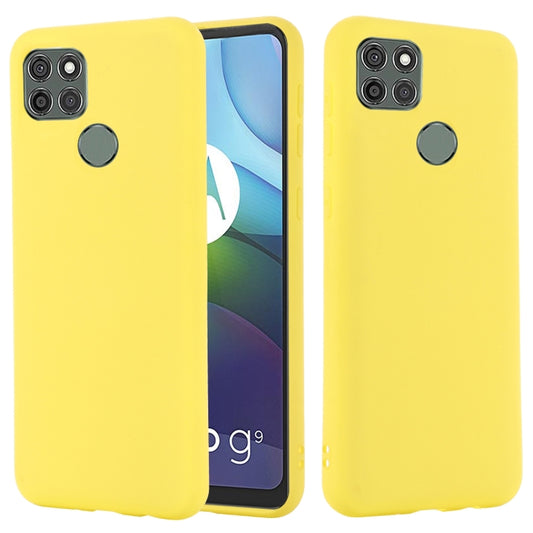 For Motorola Moto G9 Power Pure Color Liquid Silicone Shockproof Full Coverage Case(Yellow) by buy2fix