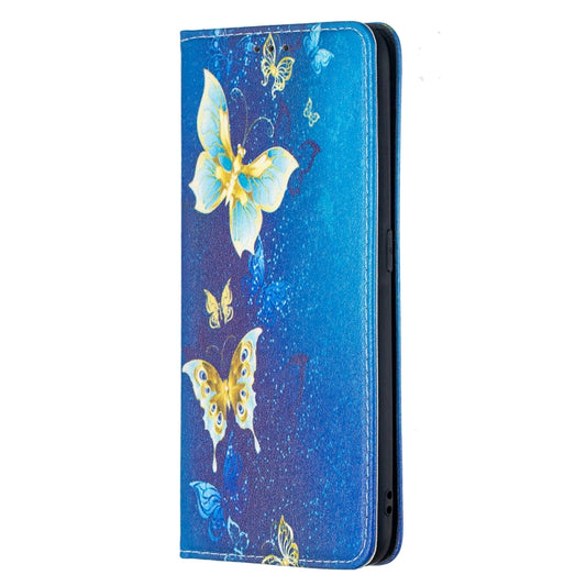 For OPPO A5 (2020) Colored Drawing Pattern Invisible Magnetic Horizontal Flip PU Leather Case with Holder & Card Slots & Wallet(Gold Butterflies) by buy2fix
