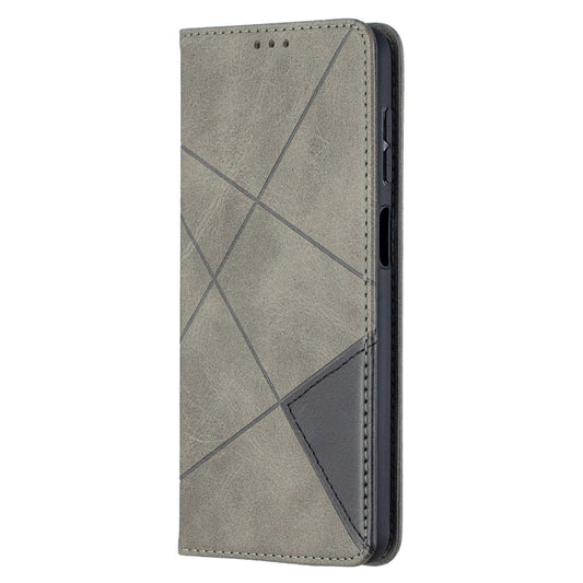 For Samsung Galaxy A12 Prismatic Invisible Magnetic Horizontal Flip Leather Case with Holder & Card Slots & Photo Frame(Grey) by buy2fix