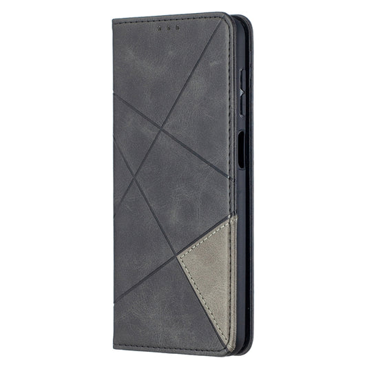 For Samsung Galaxy A12 Prismatic Invisible Magnetic Horizontal Flip Leather Case with Holder & Card Slots & Photo Frame(Black) by buy2fix