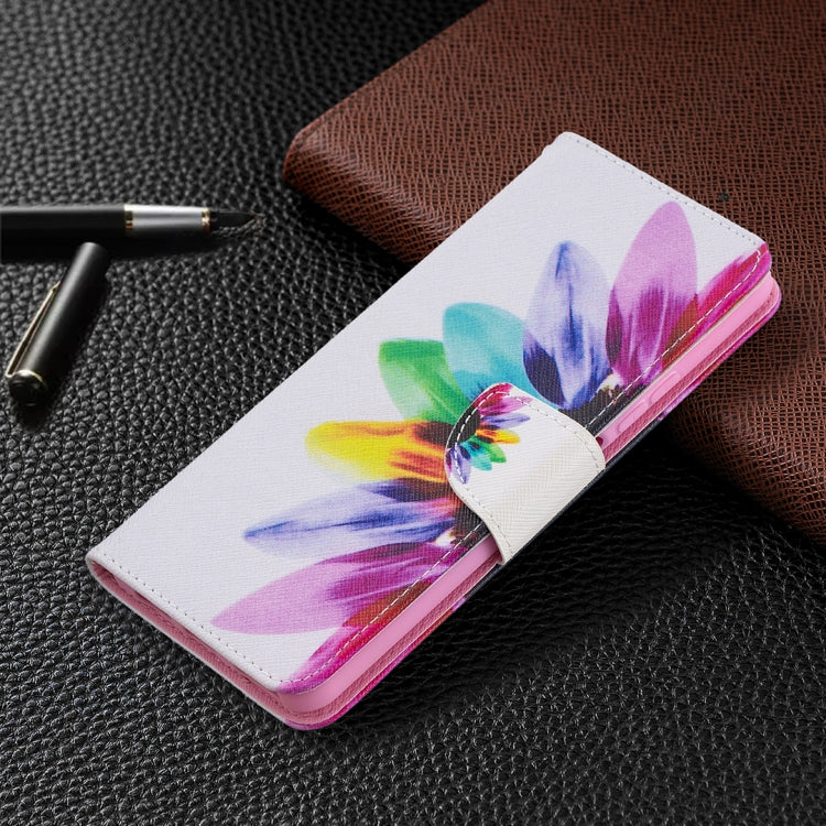 For Huawei P smart 2021 / Y7a Colored Drawing Pattern Horizontal Flip Leather Case with Holder & Card Slots & Wallet(Sun Flower) by buy2fix