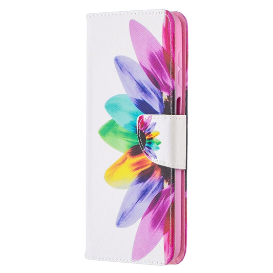 For Samsung Galaxy A12 Colored Drawing Pattern Horizontal Flip Leather Case with Holder & Card Slots & Wallet(Sun Flower) by buy2fix