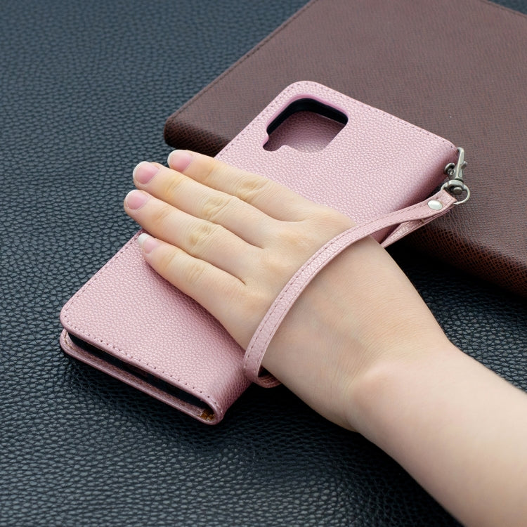 For Samsung Galaxy A12 Litchi Texture Pure Color Horizontal Flip PU Leather Case with Holder & Card Slots & Wallet & Lanyard(Rose Gold) by buy2fix