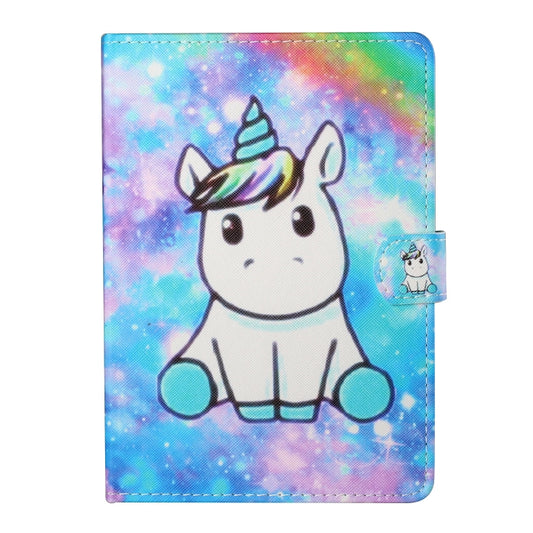 For 10 inch Tablet PC Universal Colored Drawing Horizontal Flip Leather Case with Holder & Card Slots(Unicorn) by buy2fix