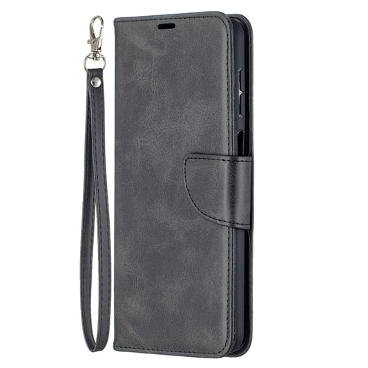 For Samsung Galaxy A12 Retro Lambskin Texture Pure Color Horizontal Flip PU Leather Case with Holder & Card Slots & Wallet & Lanyard(Black) by buy2fix