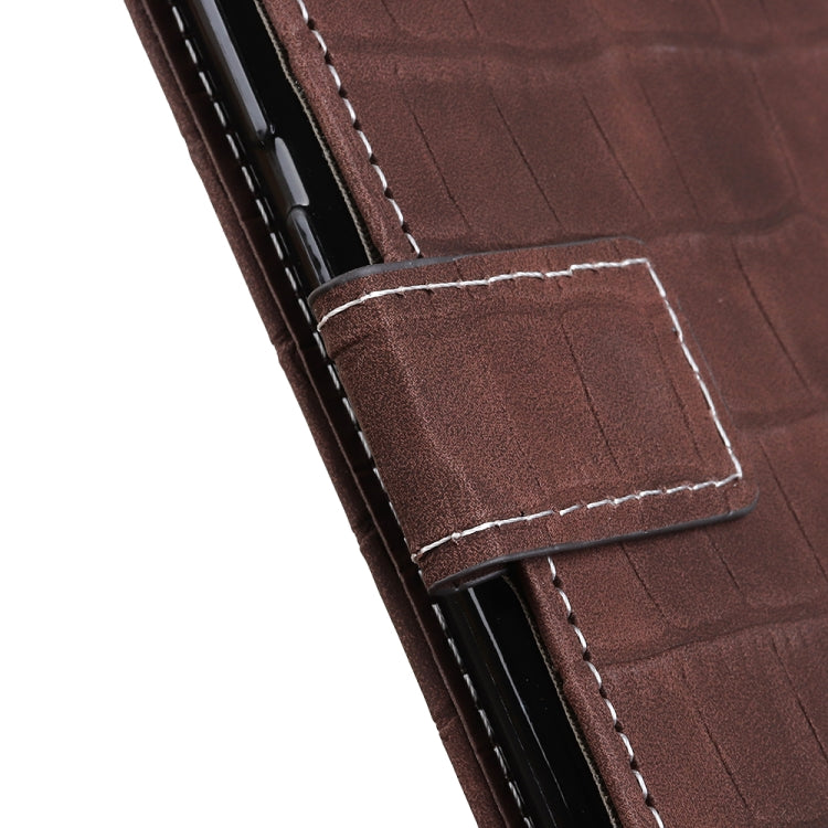 For Samsung Galaxy A02s Crocodile Texture Horizontal Flip Leather Case with Holder & Card Slots & Wallet(Brown) by buy2fix