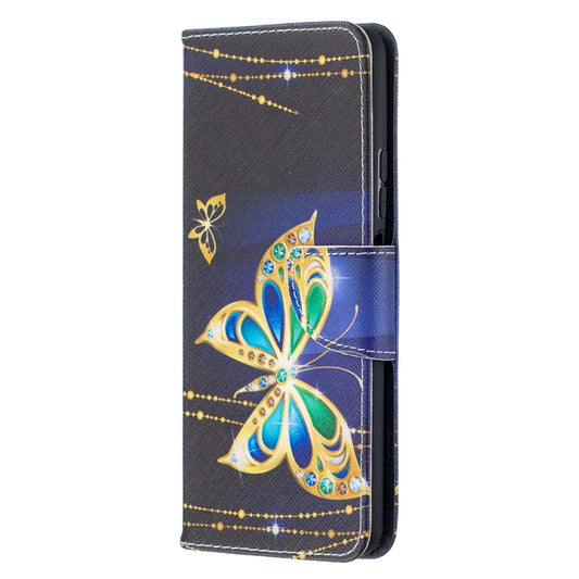 For Huawei P smart 2021 / Y7a Colored Drawing Pattern Horizontal Flip Leather Case with Holder & Card Slots & Wallet(Golden Butterfly) by buy2fix