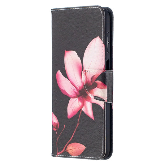 For Samsung Galaxy A12 Colored Drawing Pattern Horizontal Flip Leather Case with Holder & Card Slots & Wallet(Lotus) by buy2fix