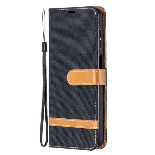 For Samsung Galaxy A12 Lite Color Matching Denim Texture Horizontal Flip Leather Case with Holder & Card Slots & Wallet & Lanyard(Black) by buy2fix